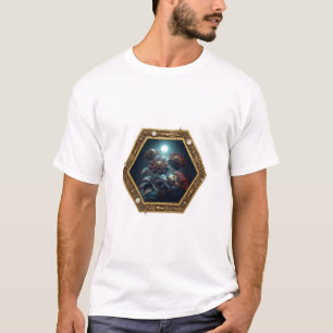 Camiseta Un colibrí steampunk en un marco steampunk