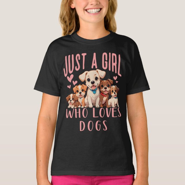 Camiseta Un Cómico Perro Perro Divertido Que Ama A Un Chica (Anverso)