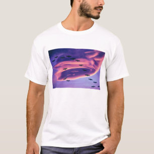 Camiseta Un compuesto fotográfico de grullas de sandhill en