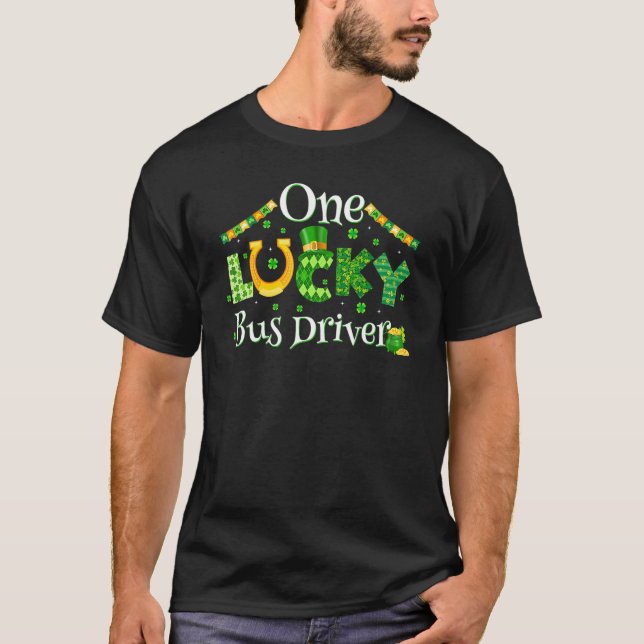 Camiseta Un Conductor De Autobús Afortunado Funny St Patric (Anverso)