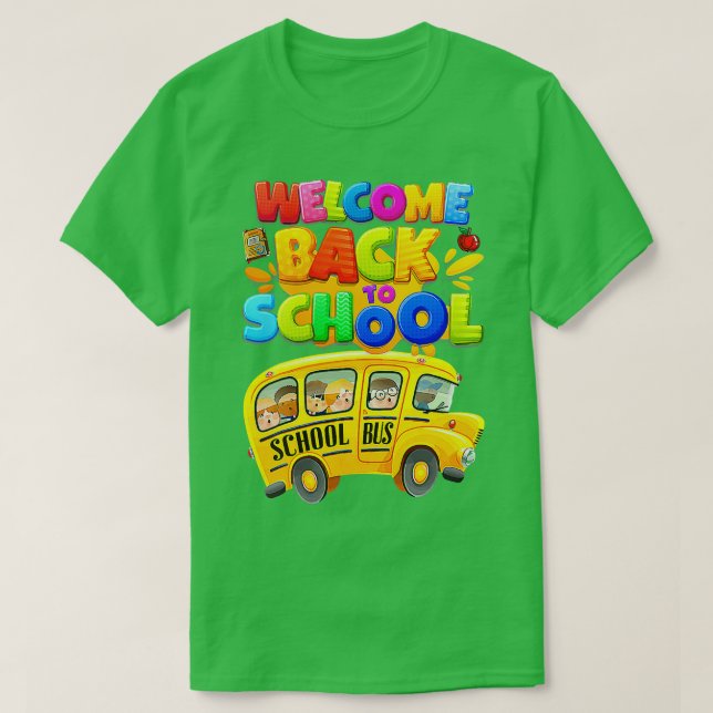 Camiseta Un conductor de autobús escolar recibe de vuelta a (Diseño del anverso)
