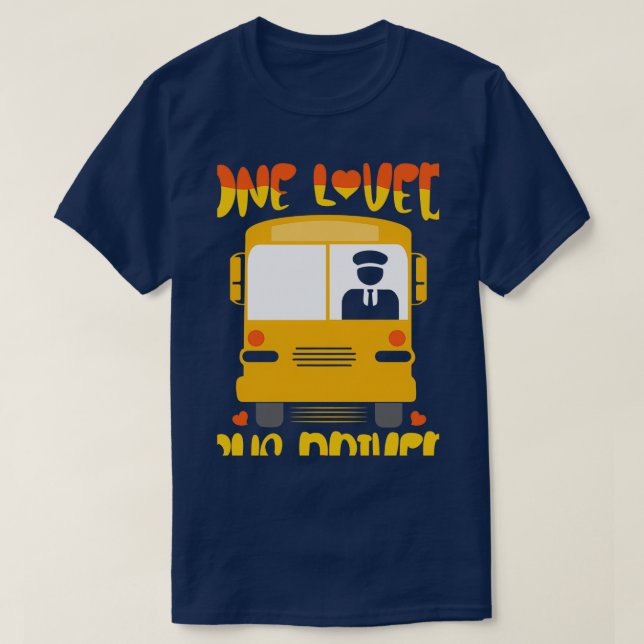 Camiseta Un conductor de bus que conduce a la escuela (Diseño del anverso)