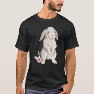 Camiseta Un conejo con orejas disquetas en acuarela con un