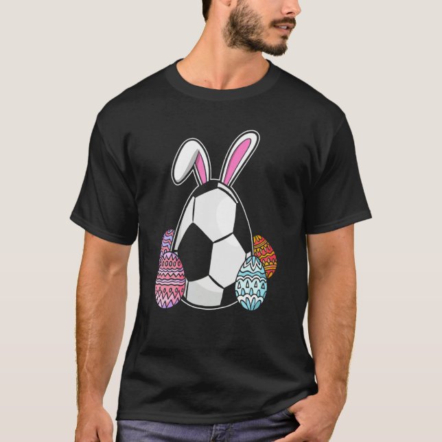 Camiseta Un conejo con un conejo de pascua de fútbol de Pas (Anverso)