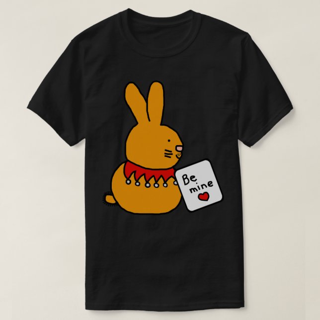 Camiseta Un conejo lindo dice Sé mío con el Día de San Vale (Diseño del anverso)