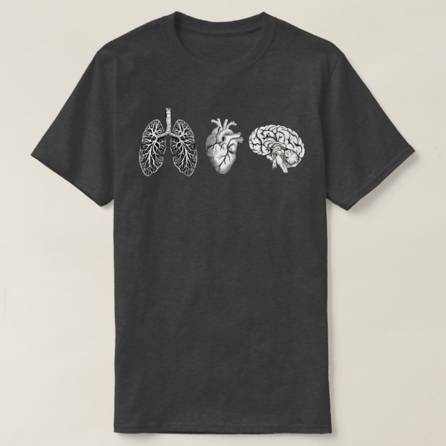 Camiseta Un conjunto de órganos humanos pulmones corazón y  (Diseño del anverso)