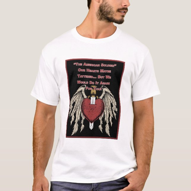 Camiseta Un conmovedor soldado americano manchó los corazon (Anverso)