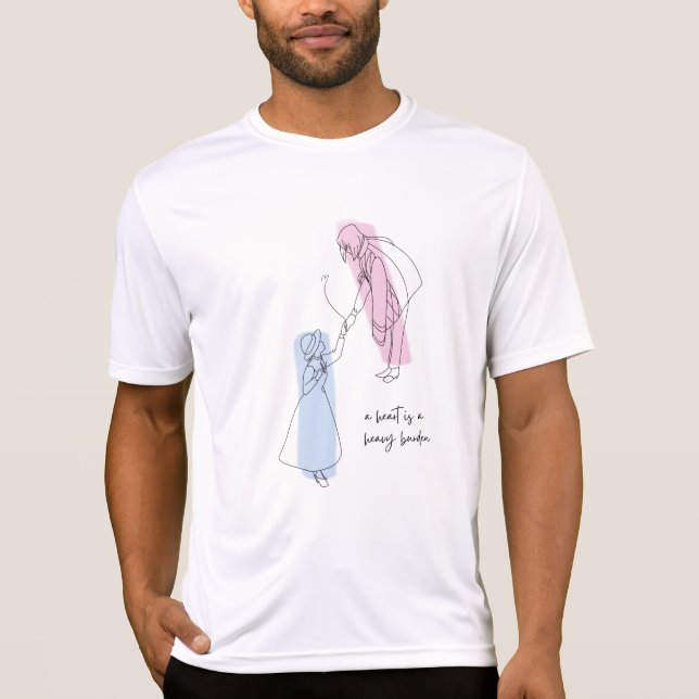 Camiseta un corazón es una carga pesada diseño mínimo  (Anverso)