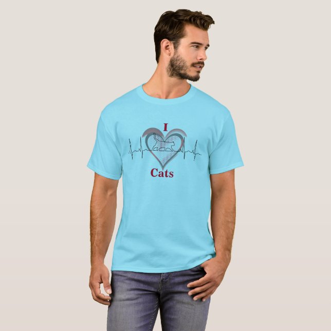 Camiseta Un corazón para los gatos (Anverso completo)