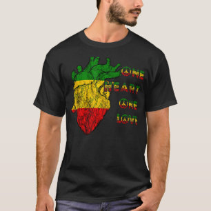 Camiseta Un Corazón Un Amor Rasta Reggae Paz Rastafarian