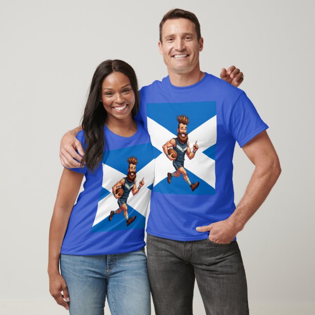 Camiseta Un corredor de rugby escocés sonriente (Unisexo)