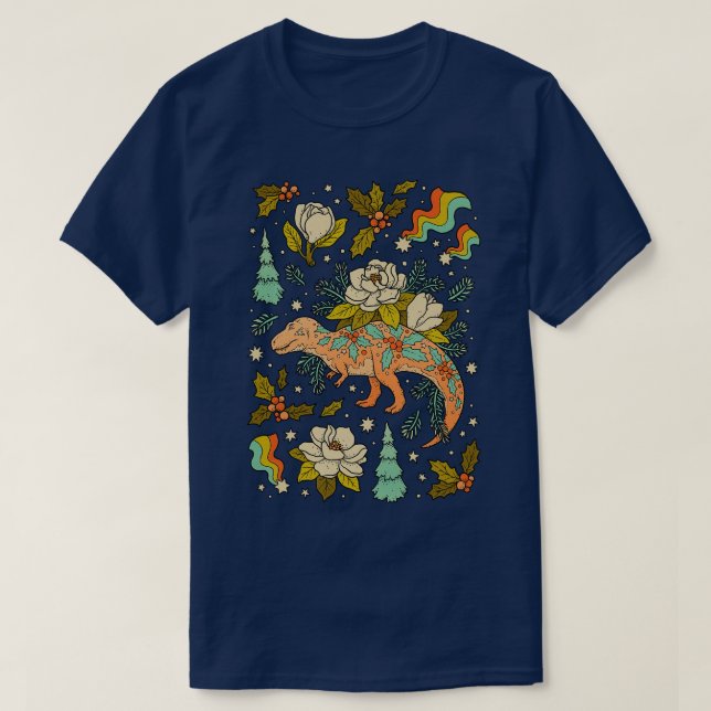 Camiseta Un cretácico Navidad Tyrannosaurus Holiday Dinos (Diseño del anverso)