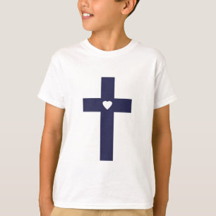 Camiseta Un Crucifijo con Corazón Arte de Amor Sagrado