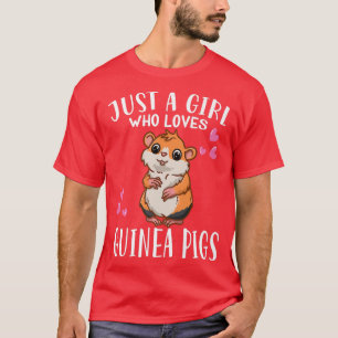 Camiseta Un curioso cerdo guineano ama a un Chica
