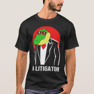 Camiseta Un curioso lagarto, abogado cocodrilo y una litiga