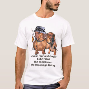 Camiseta Un Dachshund de la pesca