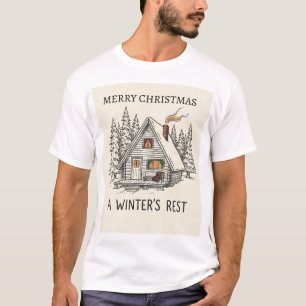 Camiseta Un descanso de invierno – Cabaña entre los pinos