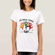Un Deux Trois Cat Art T-Shirt de mujeres