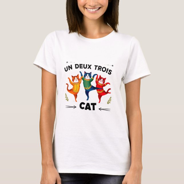 Camiseta Un Deux Trois Cat Art T-Shirt de mujeres (Anverso)