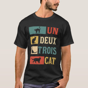 Camiseta Un Deux Trois Cat Chiste Francés Para