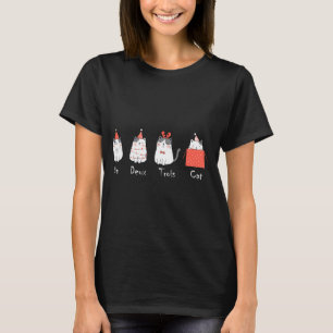 Camiseta Un Deux Trois Cat Cute Kitten Kitty Lover Christma