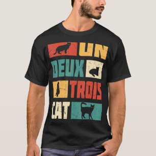 Camiseta Un Deux Trois Cat Cute Retro Vintage Cat 1