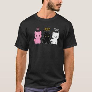 Camiseta Un Deux Trois Cat Gato Francés Meow Mascota Kitten