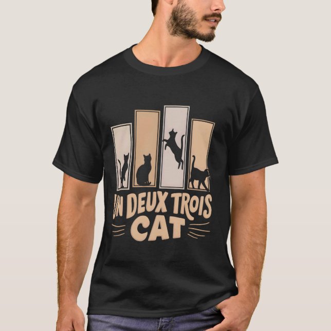 Camiseta Un Deux Trois Gato Famoso Gato Francés Mujeres Chi (Anverso)
