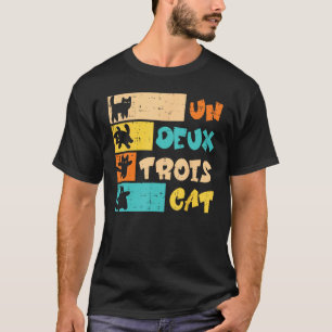 Camiseta Un Deux Trois Gato Retro Francés Hombres Mujeres N
