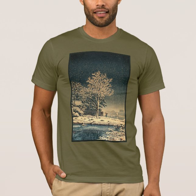 Camiseta Un día de invierno sobre el río Sumida en Japón (Anverso)