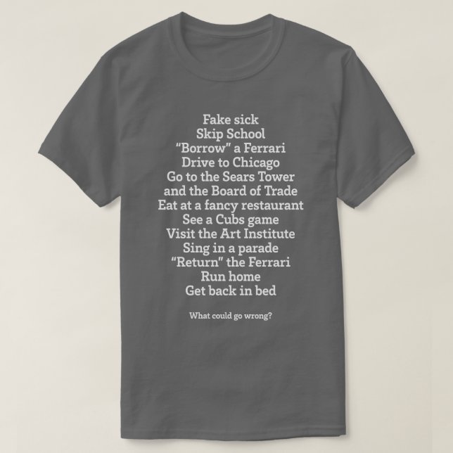 Camiseta Un día libre con Ferris Bueller (Diseño del anverso)