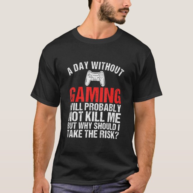 Camiseta Un día sin juegos de azar videojuegos masculinos (Anverso)