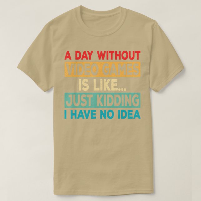 Camiseta Un día sin juegos de video divertido video retro g (Diseño del anverso)