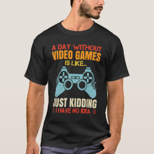 Camiseta Un día sin juegos de video humor retro de juego di