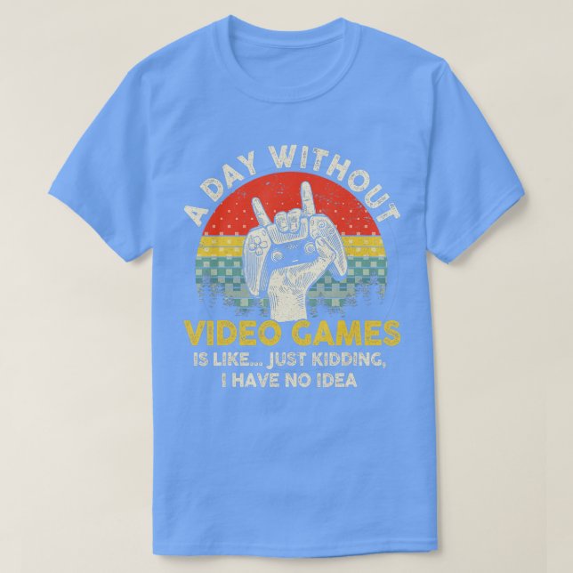 Camiseta Un día sin juegos de video regalos retro de video  (Diseño del anverso)