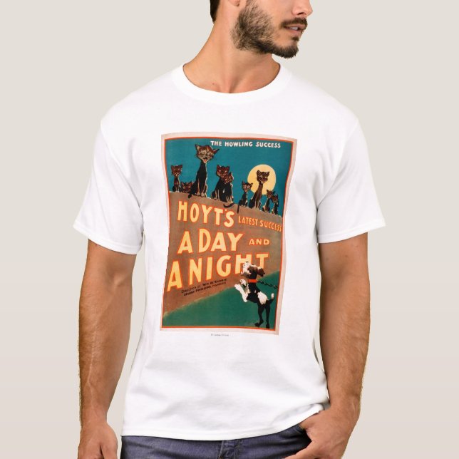 Camiseta "Un día y gatos y perros de una noche" musicales (Anverso)