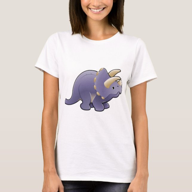 Camiseta Un dinosaurio amistoso lindo del triceratops (Anverso)