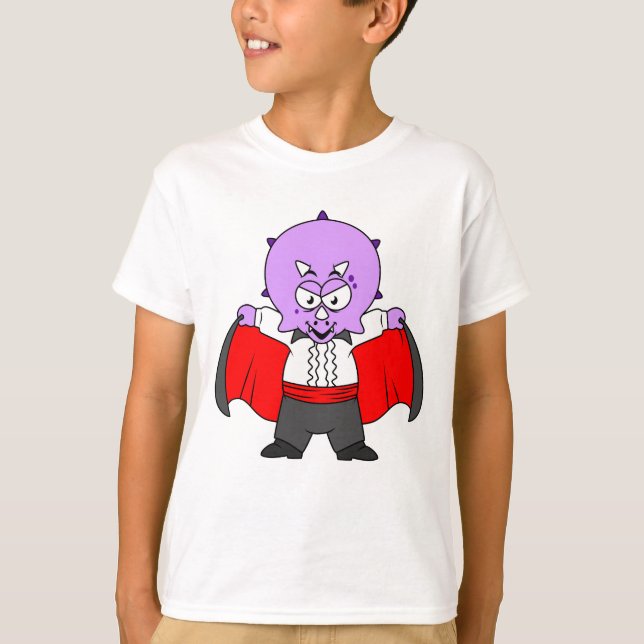 Camiseta Un Dinosaurio De Ceratops Se Vestió Como Conde Drá (Anverso)