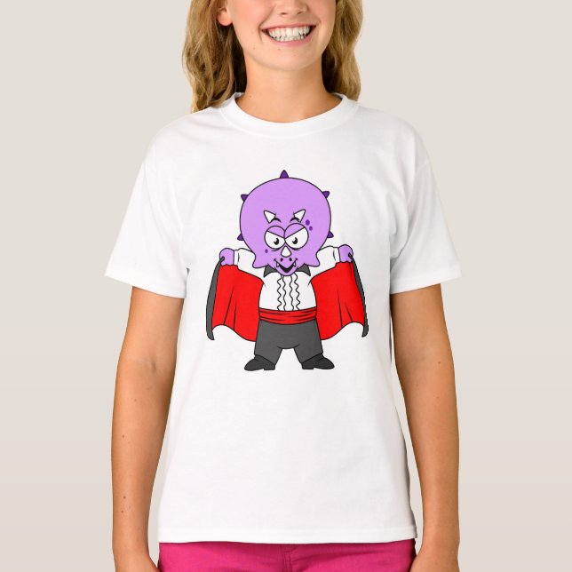 Camiseta Un Dinosaurio De Ceratops Se Vestió Como Conde Drá (Anverso)