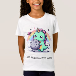 Camiseta ¡Un dinosaurio Kawaii sostiene un asteroide! FUnny
