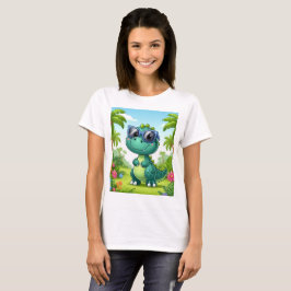 Camiseta Un dinosaurio personalizado con gafas de sol