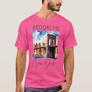 Camiseta Un diseño acuarela de Brooklyn - Nueva York - Unit
