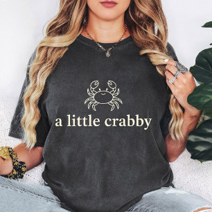 Camiseta Un Diseño de Contorno de Cangrejo Un Poco Gruñón