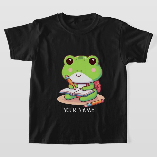 Camiseta Un diseño de rana lindo personalizado de vuelta a  (Distribución)
