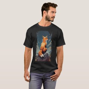 Camiseta Un diseño de zorro sentado, vista trasera