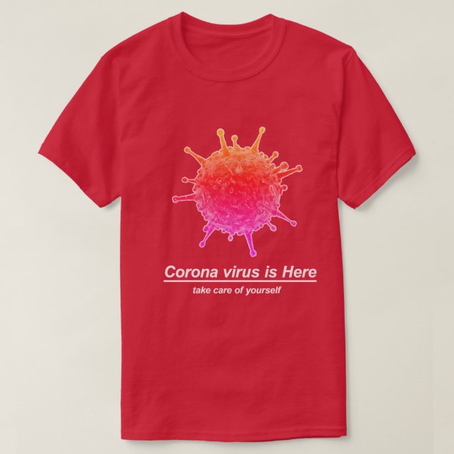 Camiseta un diseño del virus Corona (COVID-19). (Diseño del anverso)