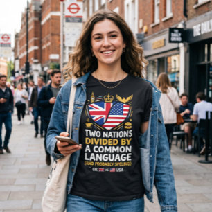 Camiseta Un diseño divertido de dos naciones
