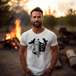 Camiseta Un diseño negro y blanco, nocturno y diurno