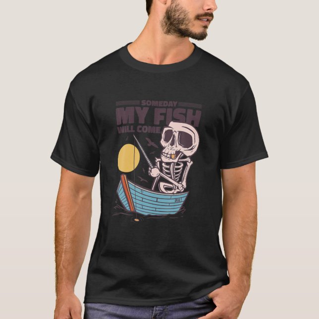 Camiseta Un Divertido Angler Mi Pescado Vendrá A Pescar Rod (Anverso)