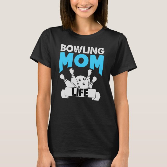 Camiseta Un divertido boliche retro de la vida de mamá Día  (Anverso)